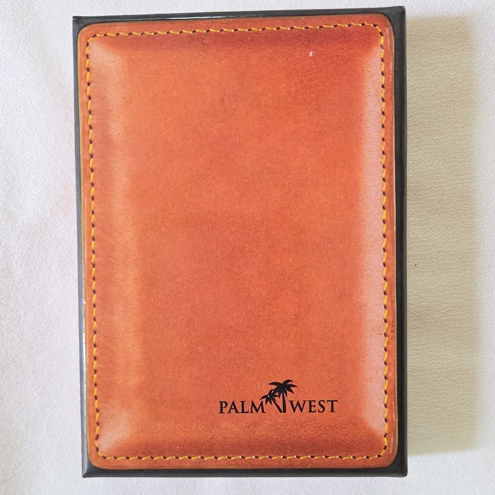 Palm West Money Clip Wallet Black Golfer Leather RFID 225MGOLF-B